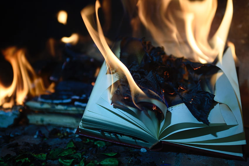 Burning Book Page · Stock HD wallpaper