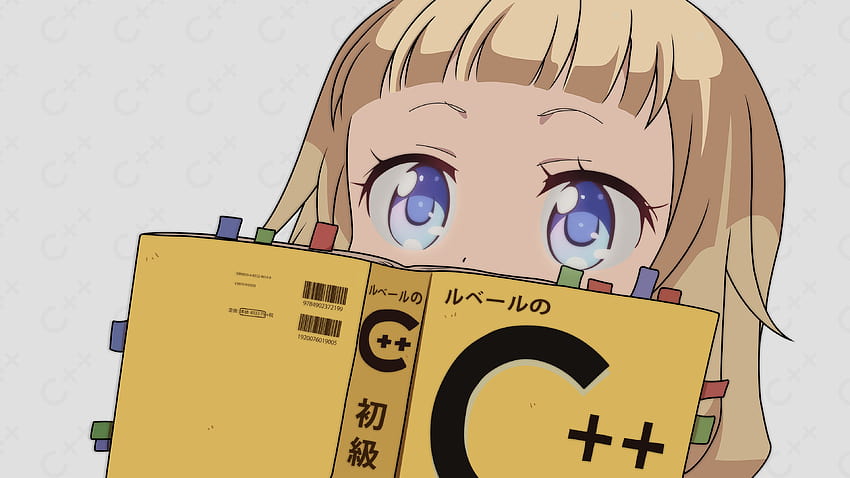 : anime, c, programowanie, niebieskie oczy, okładka książki 3840x2160, programowanie anime Tapeta HD