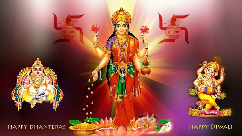 Bóg Kubera Ganesh Laxmi Diwali Tapeta HD