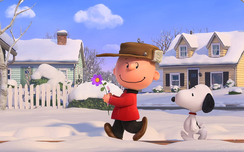 Snoopy And Charlie Brown In Winter Backgrounds, snoopy winter HD wallpaper