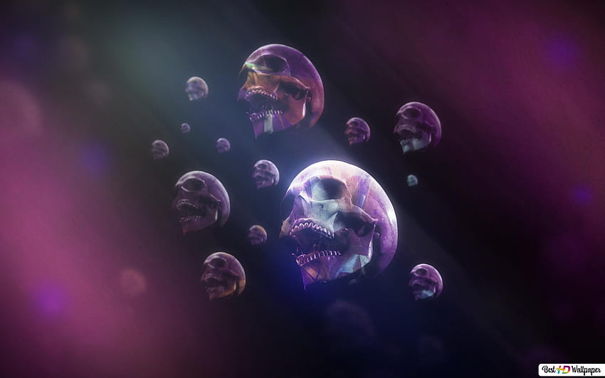 Skulls, trippy skeleton HD wallpaper