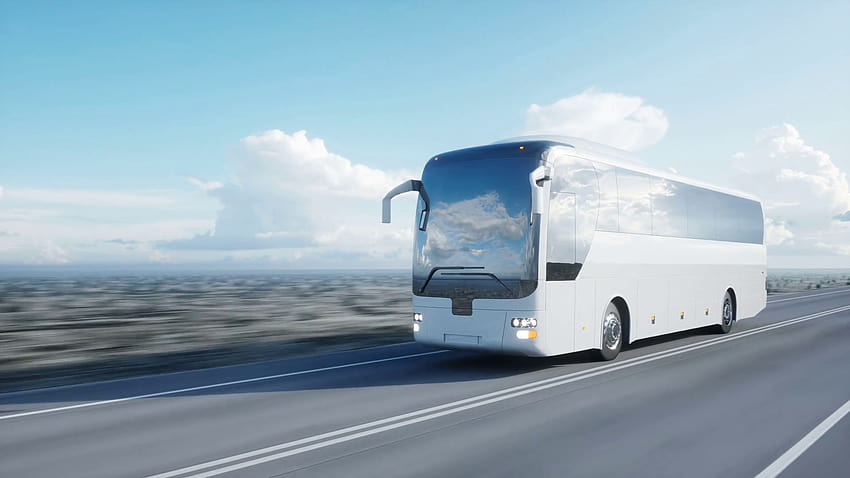 Tourist White Bus On The Road, Highway., tourist bus HD wallpaper
