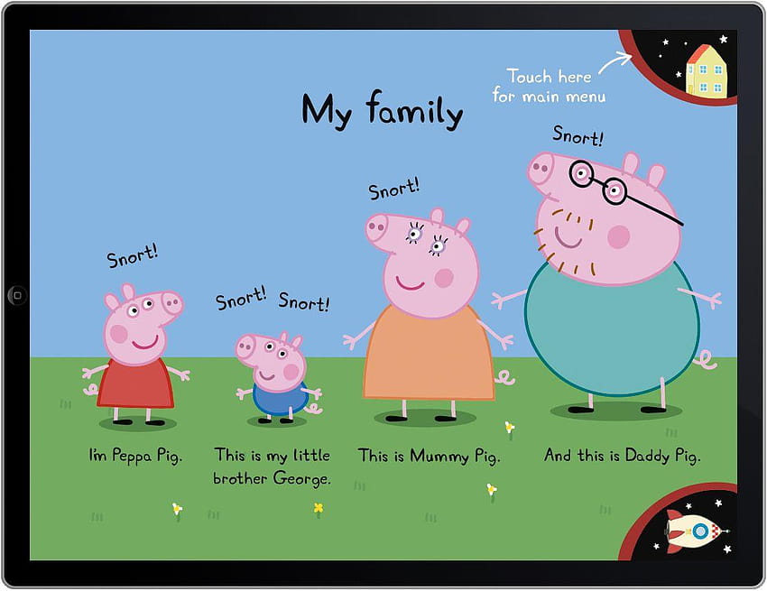 8 Peppa Pig Ipad, семейство прасета Пепа HD тапет