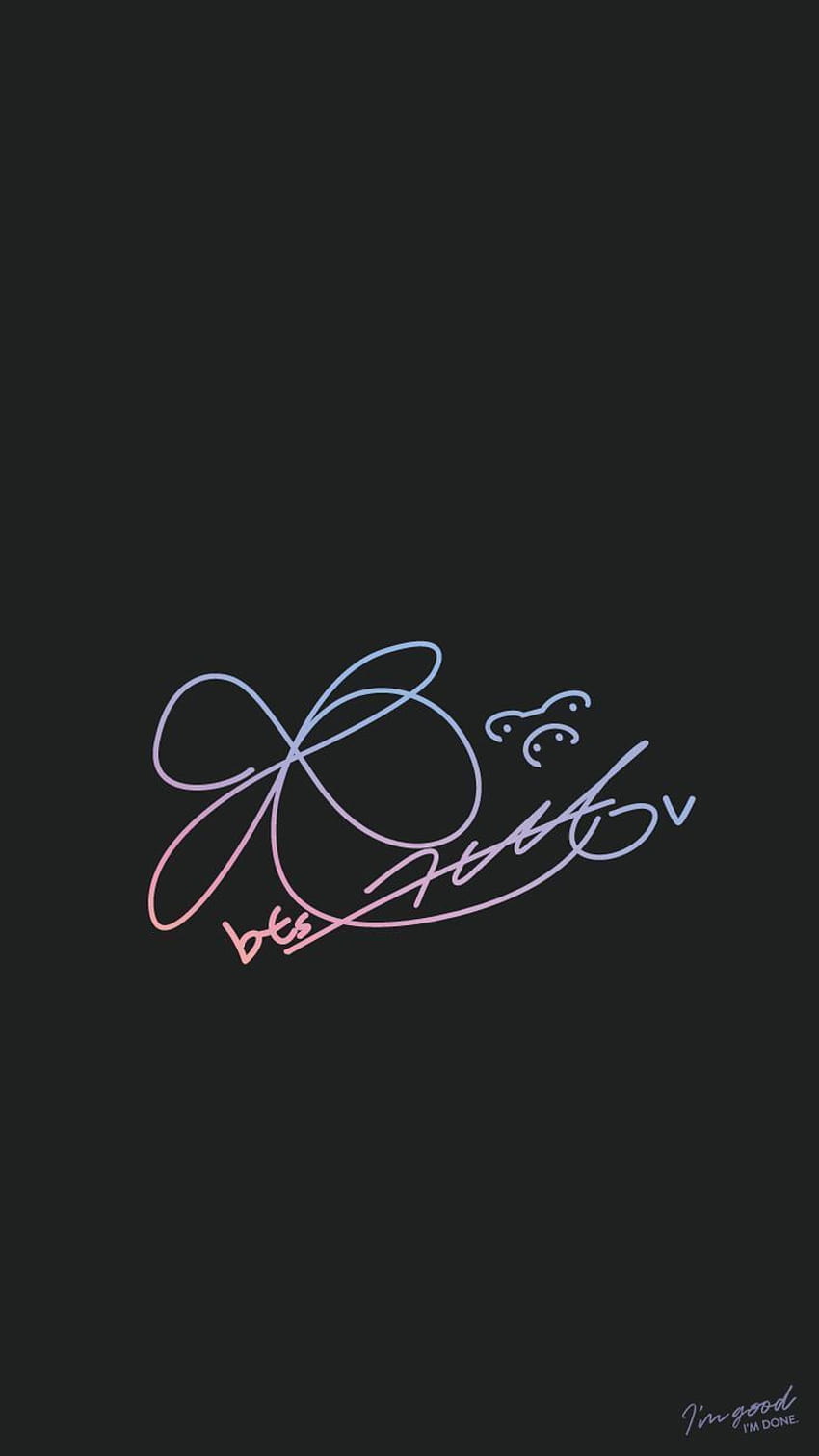 BTS Taehyung signature lockscreen kpop B, bts signature HD phone wallpaper  | Pxfuel
