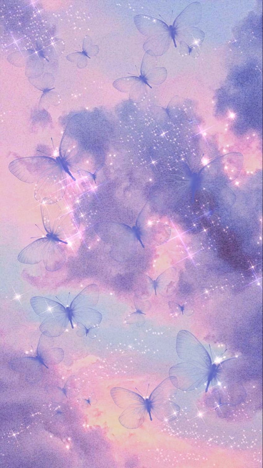 Farfalle estetiche postate da Ethan Simpson, farfalla viola per iPhone Sfondo del telefono HD