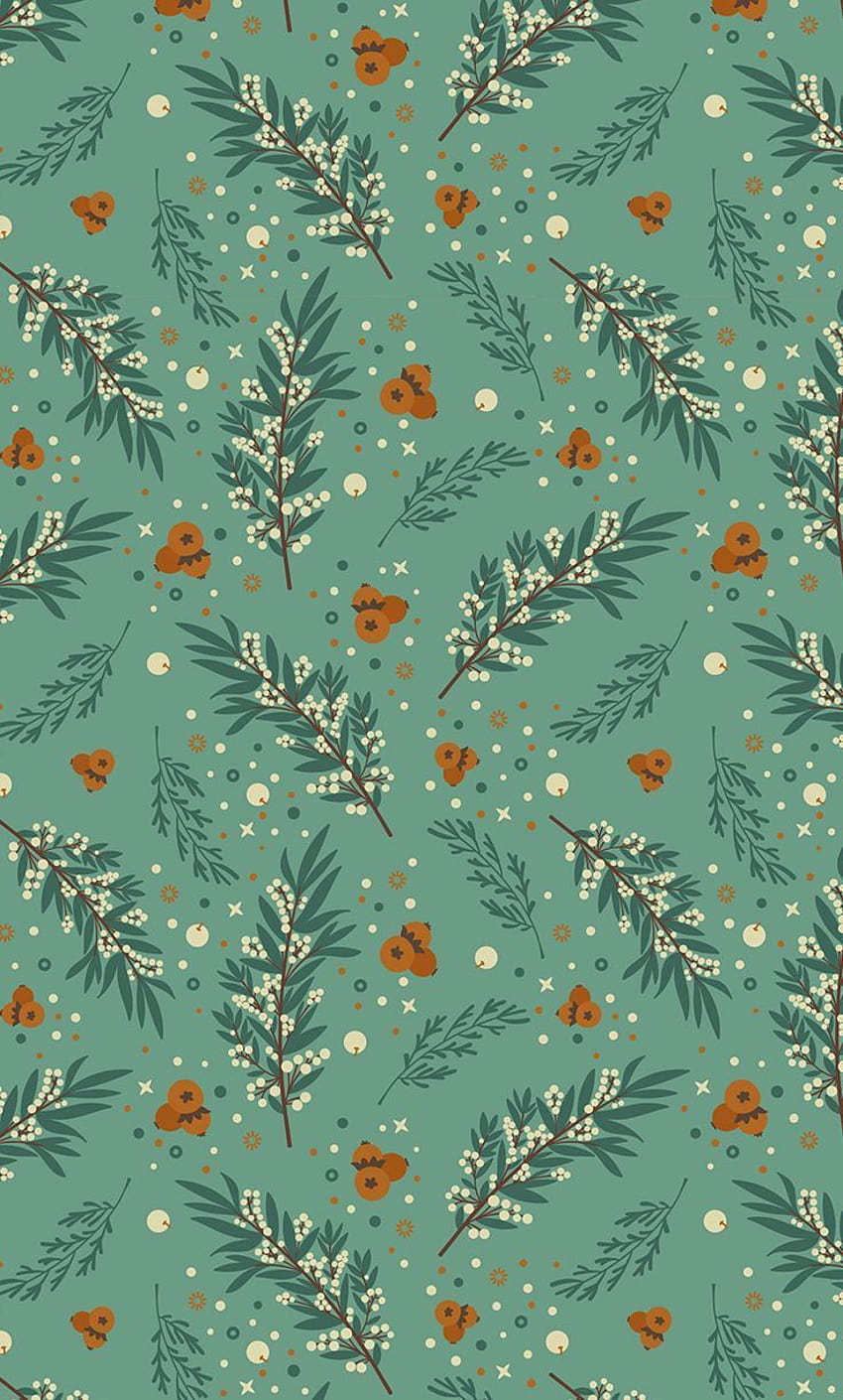 Christmas floral seamless patternl. Wrapping paper texture. Happy New Year ... HD phone wallpaper