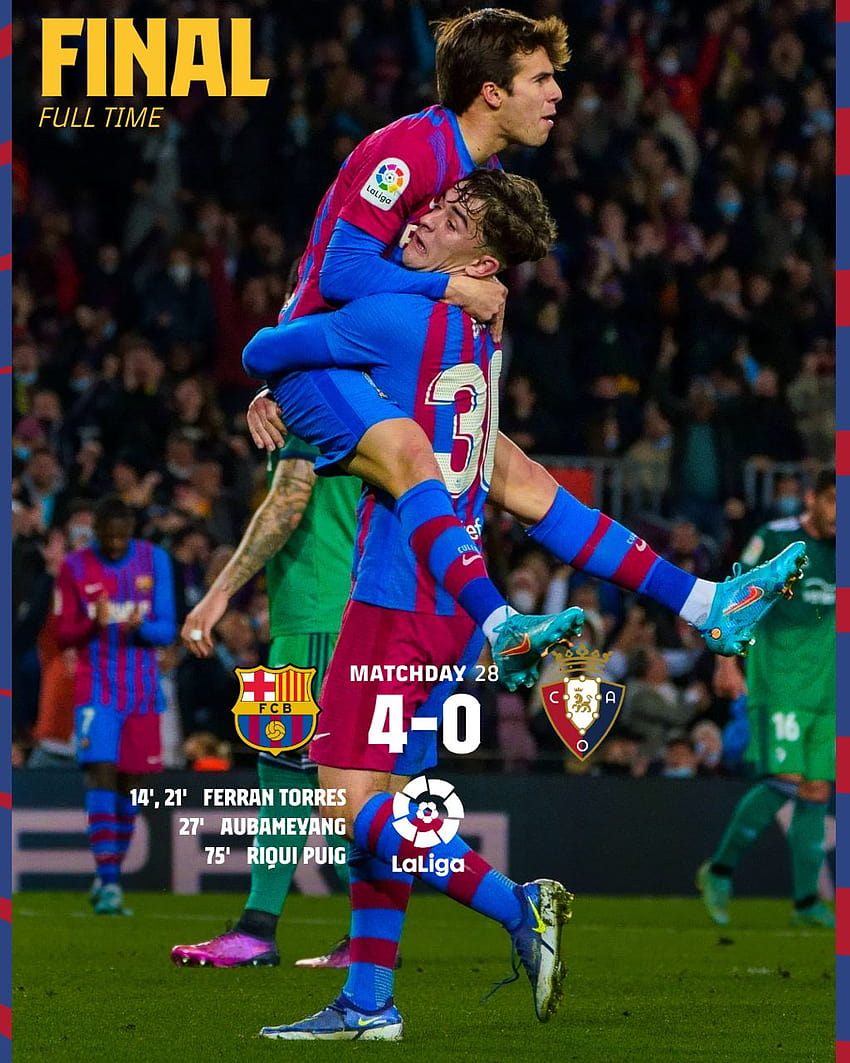 Barcelona won,here are some post match and finally Riqui Puig scores at Camp Nou and his first goal this season. Man of the match was Ferran Torres with 2 goals HD phone wallpaper