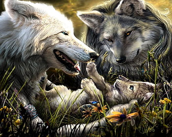 Wolf, cute and couple anime #213391 on animesher.com