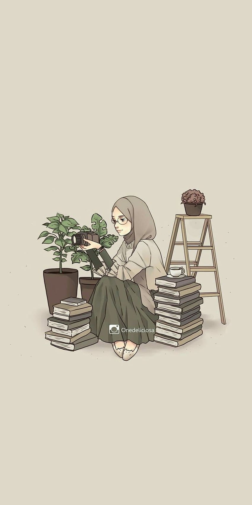 Anime İslamic ve tesettür, hijab gadis estetika wallpaper ponsel HD