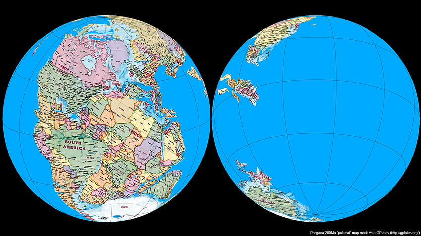 Как изглеждаше останалата част от Земята, ако всички континенти бяха съединени по времето на Пангея?, пангея HD тапет