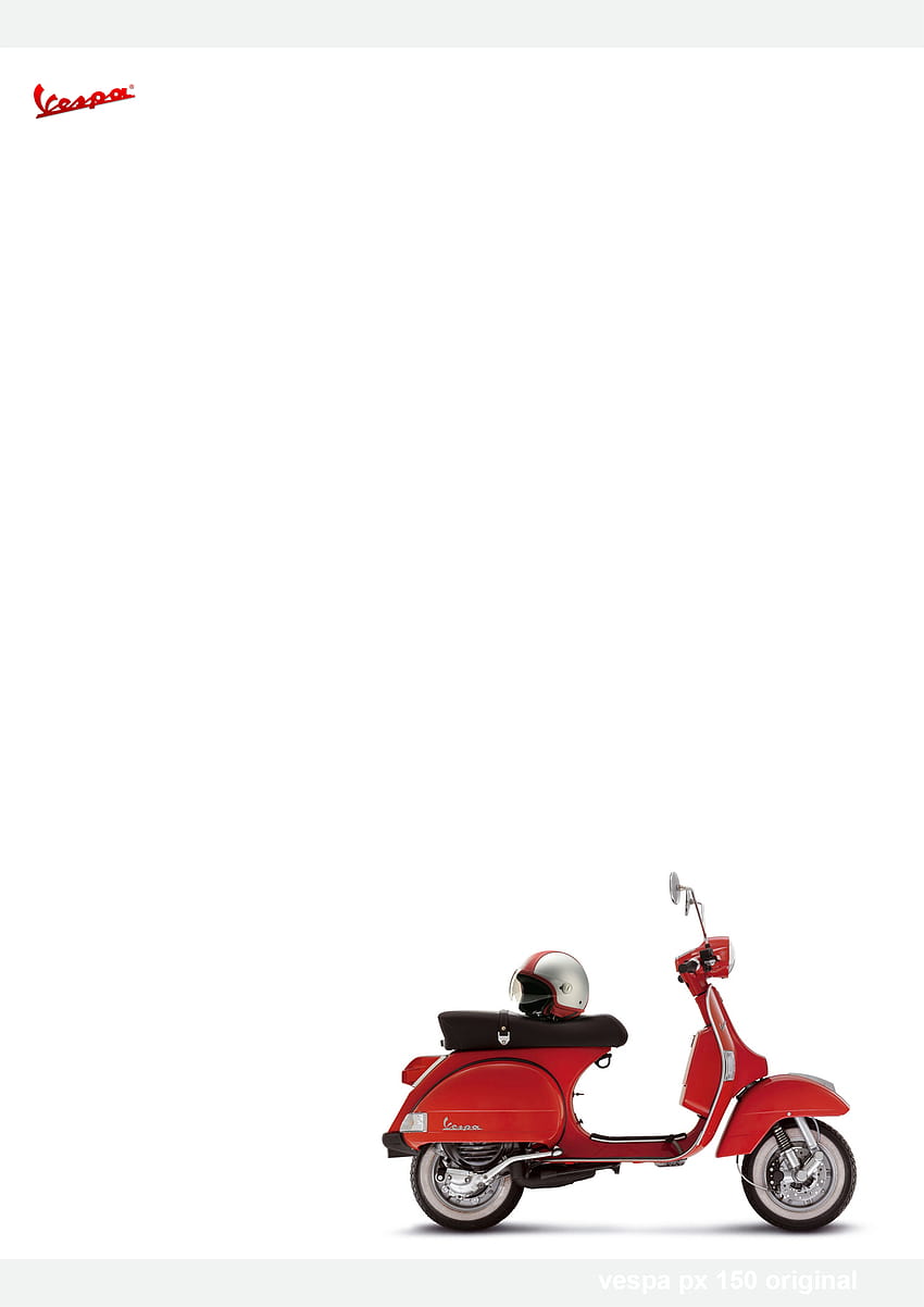 Piaggio Copter 헬멧이 장착된 Vespa PX 150 Rosso., 베스파 아이폰 HD 전화 배경 화면