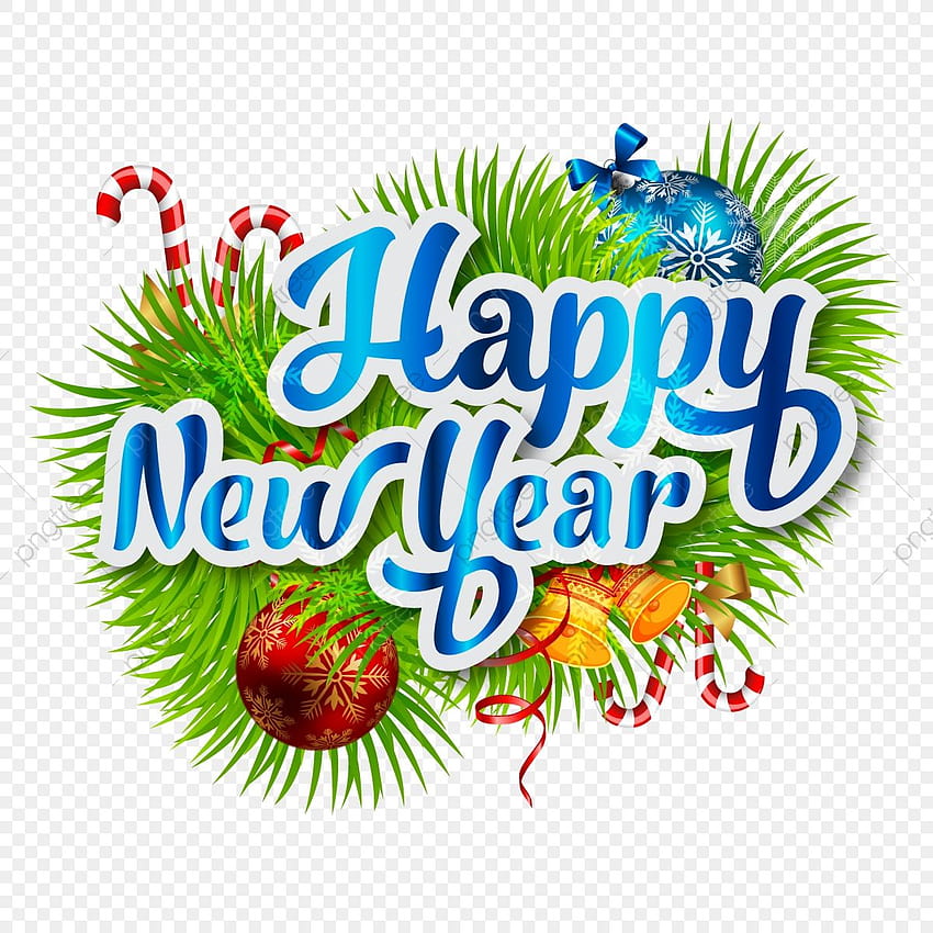 Happy New Year Christmas With Elements Decoration, Happy, New, Year PNG and Vector with Transparent Backgrounds for, happy new year logo HD phone wallpaper