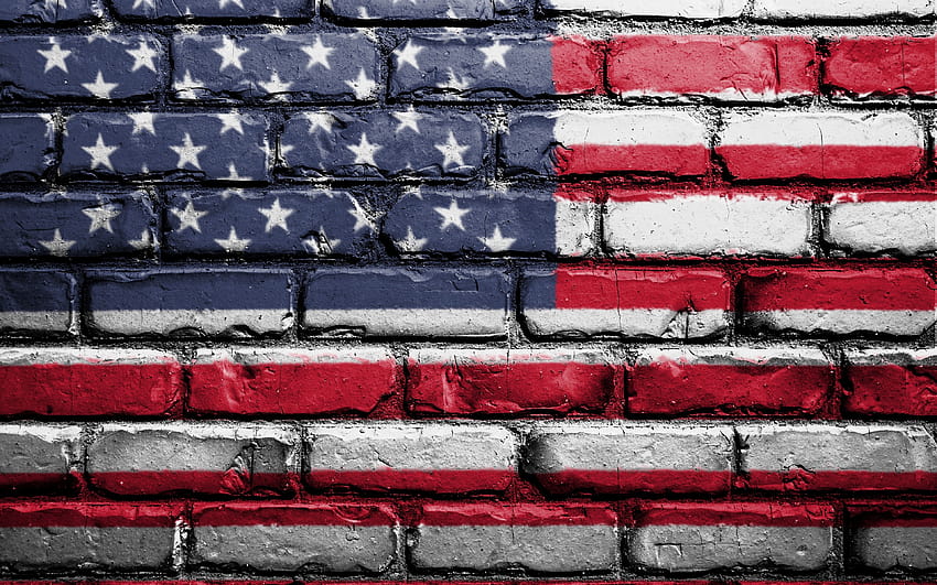 Flag, America, Usa, Symbolism, Wall, Brick, all flags HD wallpaper