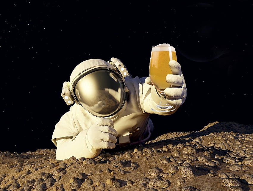 BEER bebidas alcoólicas, cerveja astronauta papel de parede HD