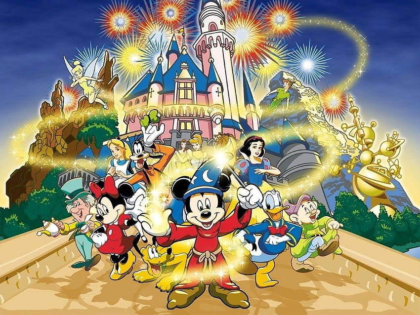 Walt ディズニー Magical Christmas : クリスマスの漫画, ウォルト ディズニーの漫画のキャラクター 高画質の壁紙