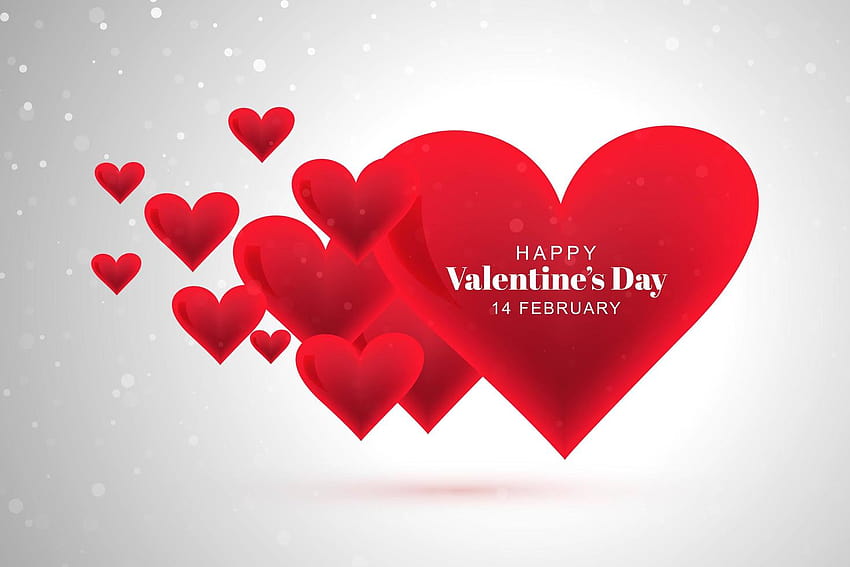 Happy valentines day red hearts on gray bokeh backgrounds 692875 Vector Art at Vecteezy HD wallpaper