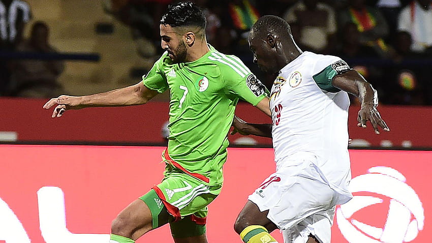 Riyad Mahrez Algerien Senegal CAN 2017, senegalesische Fußballnationalmannschaft HD-Hintergrundbild