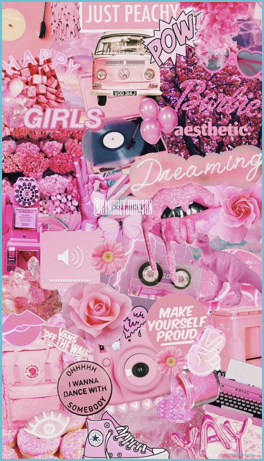 Pink Collage, baby pink aesthetic collage HD phone wallpaper