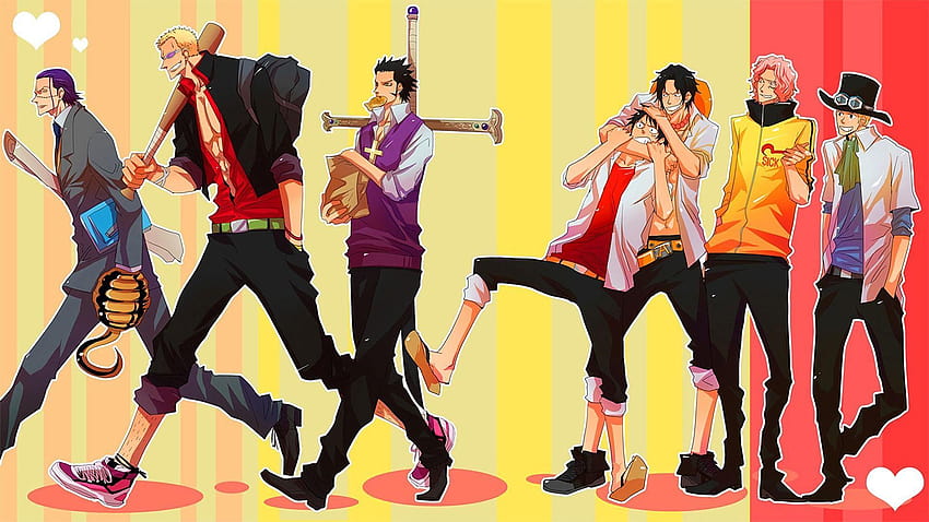 One Piece Crocodile Doflamingo Mihawk Rufy Ace Coby e Sabo, rufy asso sabo Sfondo HD