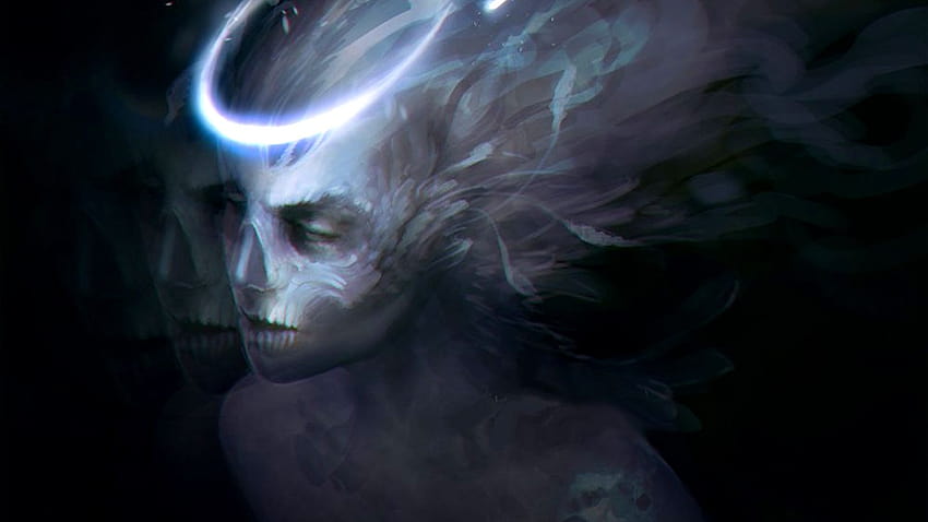 skull witch face evil angels gothic occult demon, angel witch HD wallpaper