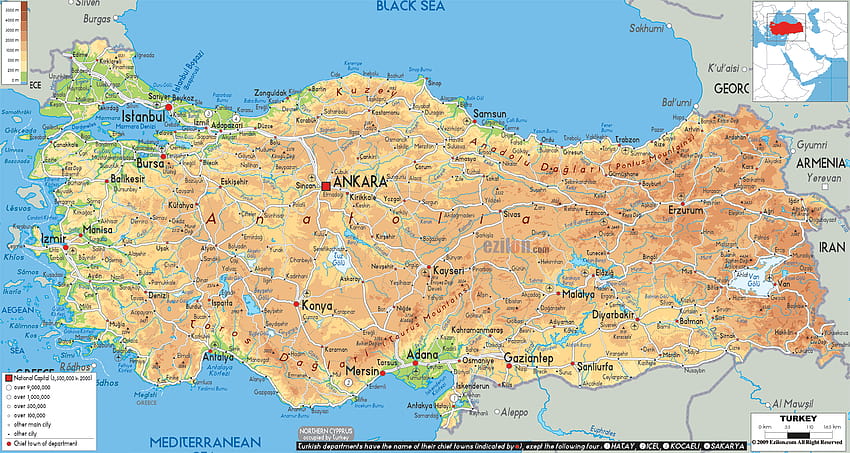 トルコの地図 高画質の壁紙