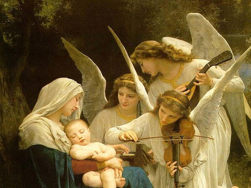 心からのクリスマスの音、マザー・メアリー・ベイビー・ジーザス・クリスマス 高画質の壁紙