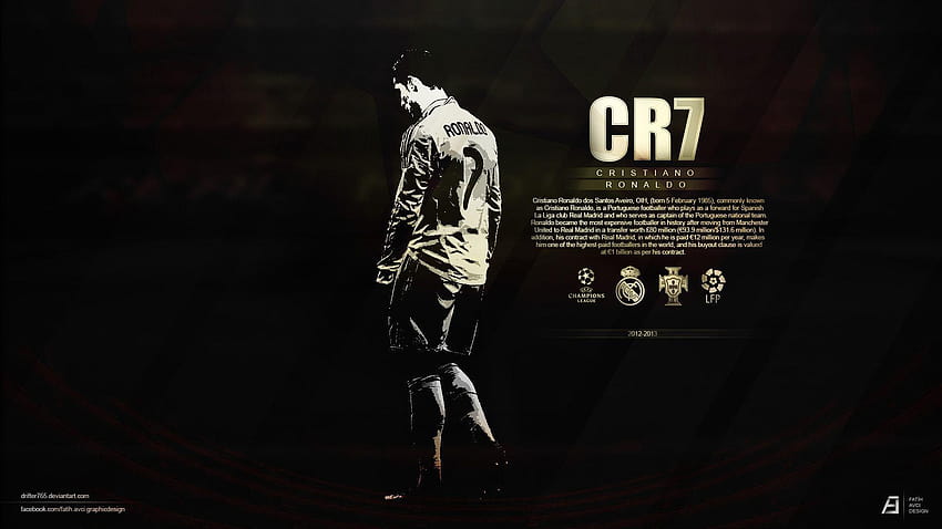 Cristiano Ronaldo 7 Black, cr7 logo HD wallpaper