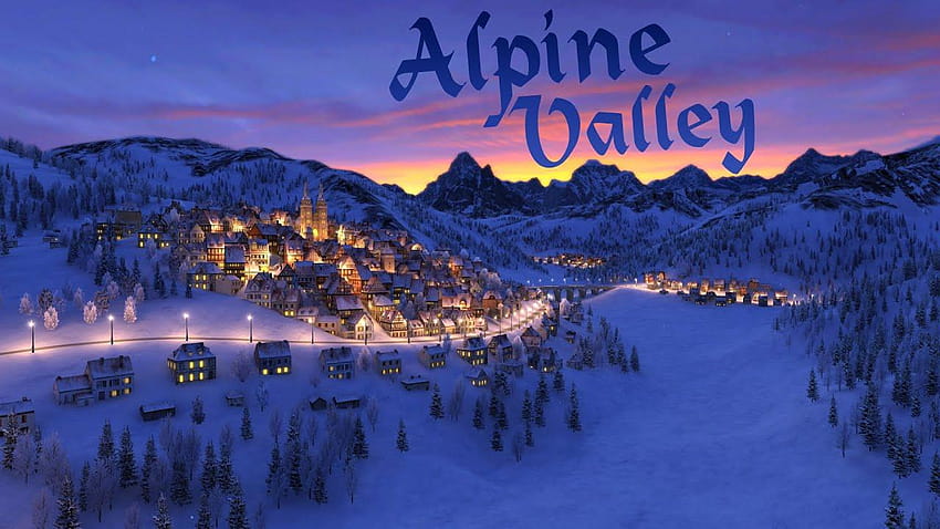 Alpine Valley 3D Live ve Screensaver, Alplerde küçük bir köy HD duvar kağıdı