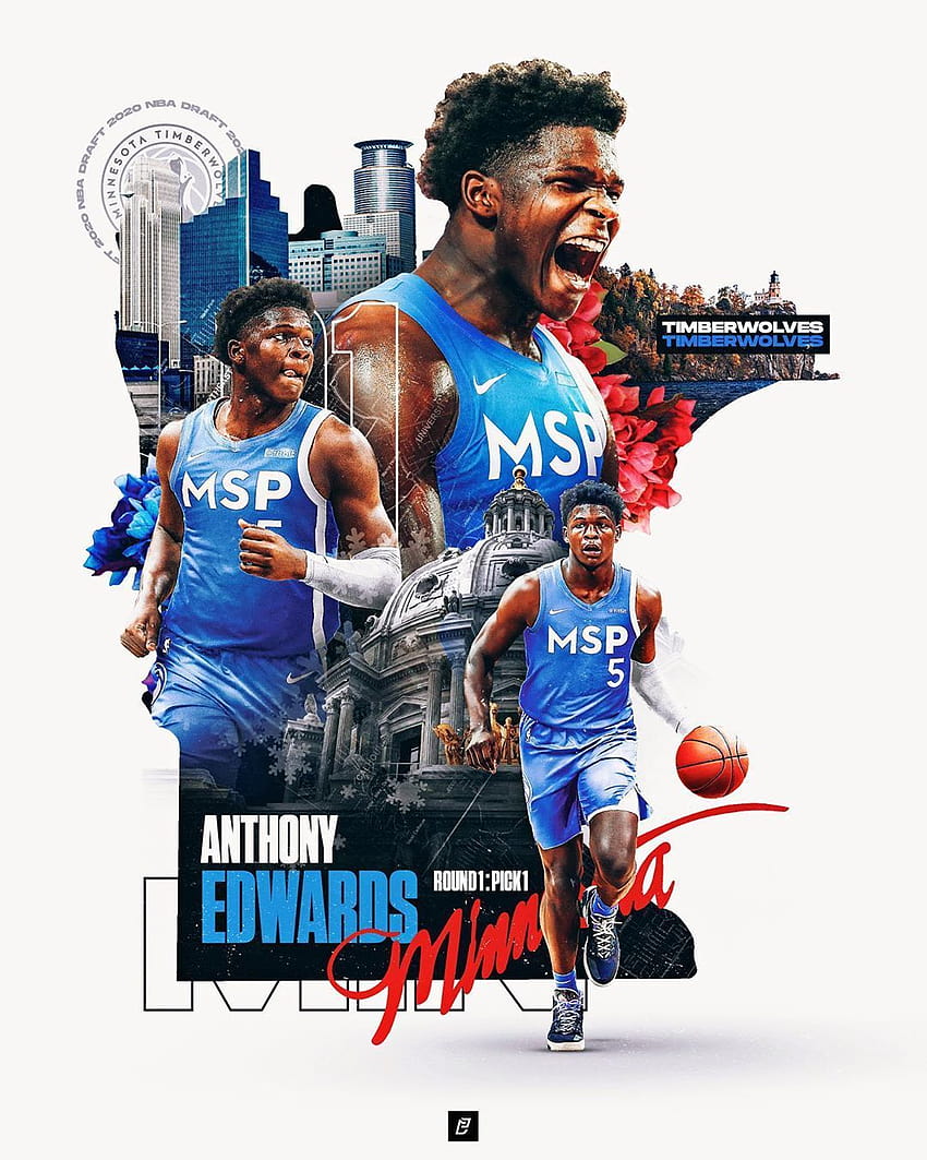 Enrique Castellano on Instagram: “With the first pick in the 2020 NBA Draft, the Minnesota … in 2020, anthony edwards HD phone wallpaper