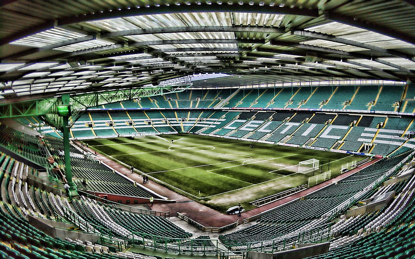 Celtic Park, pusty stadion, R, stadion piłkarski, stadion Celtic, trybuny, Celtic Arena, Glasgow, Szkocja, Celtic FC z rozdzielczością 2880x1800. Wysoka jakość Tapeta HD