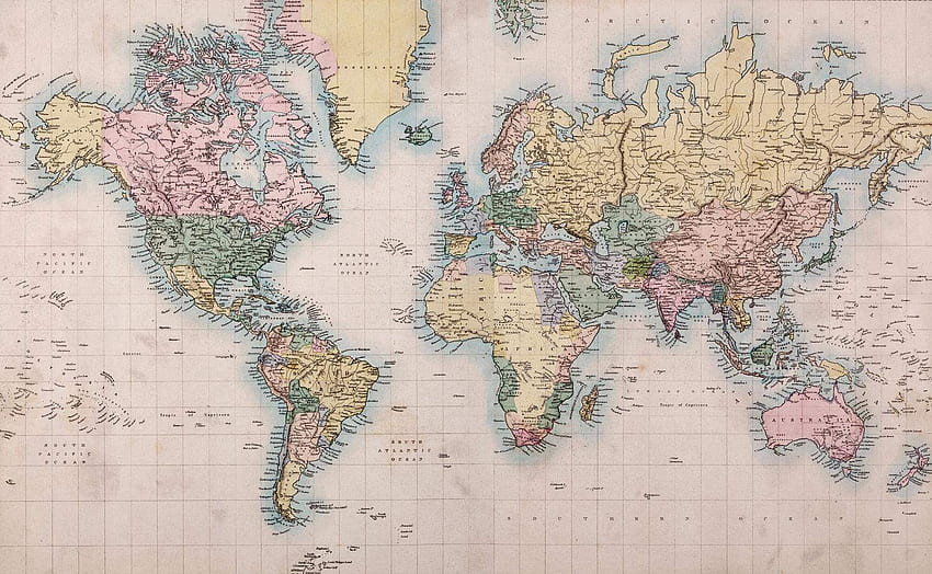 5 Old World Map Murals, antique world HD wallpaper