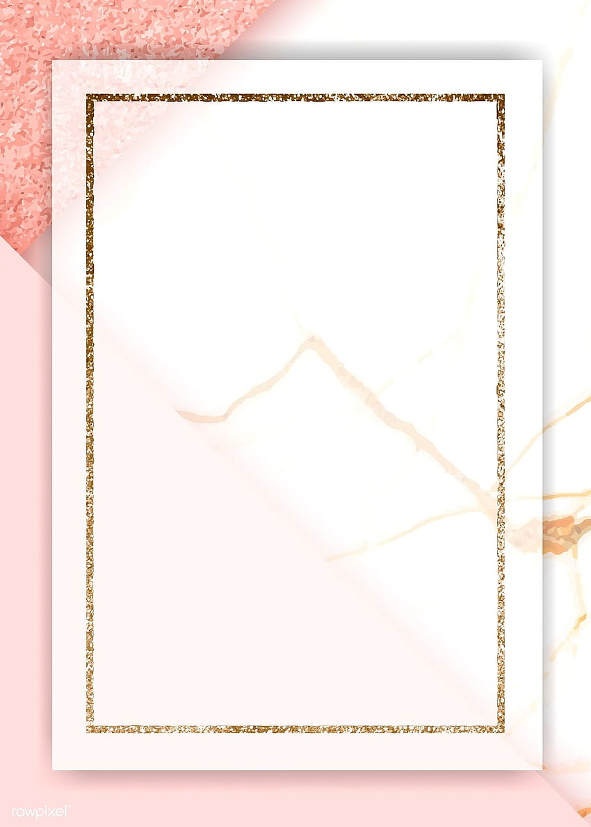 vektor premium bingkai persegi panjang emas pada vektor latar belakang merah muda, bingkai emas wallpaper ponsel HD