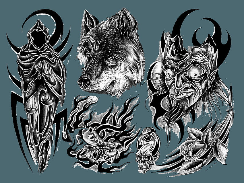 Gray wolf Tattoo artist Tribe Heart With Banner Tattoo Designs transparent  background PNG clipart  HiClipart