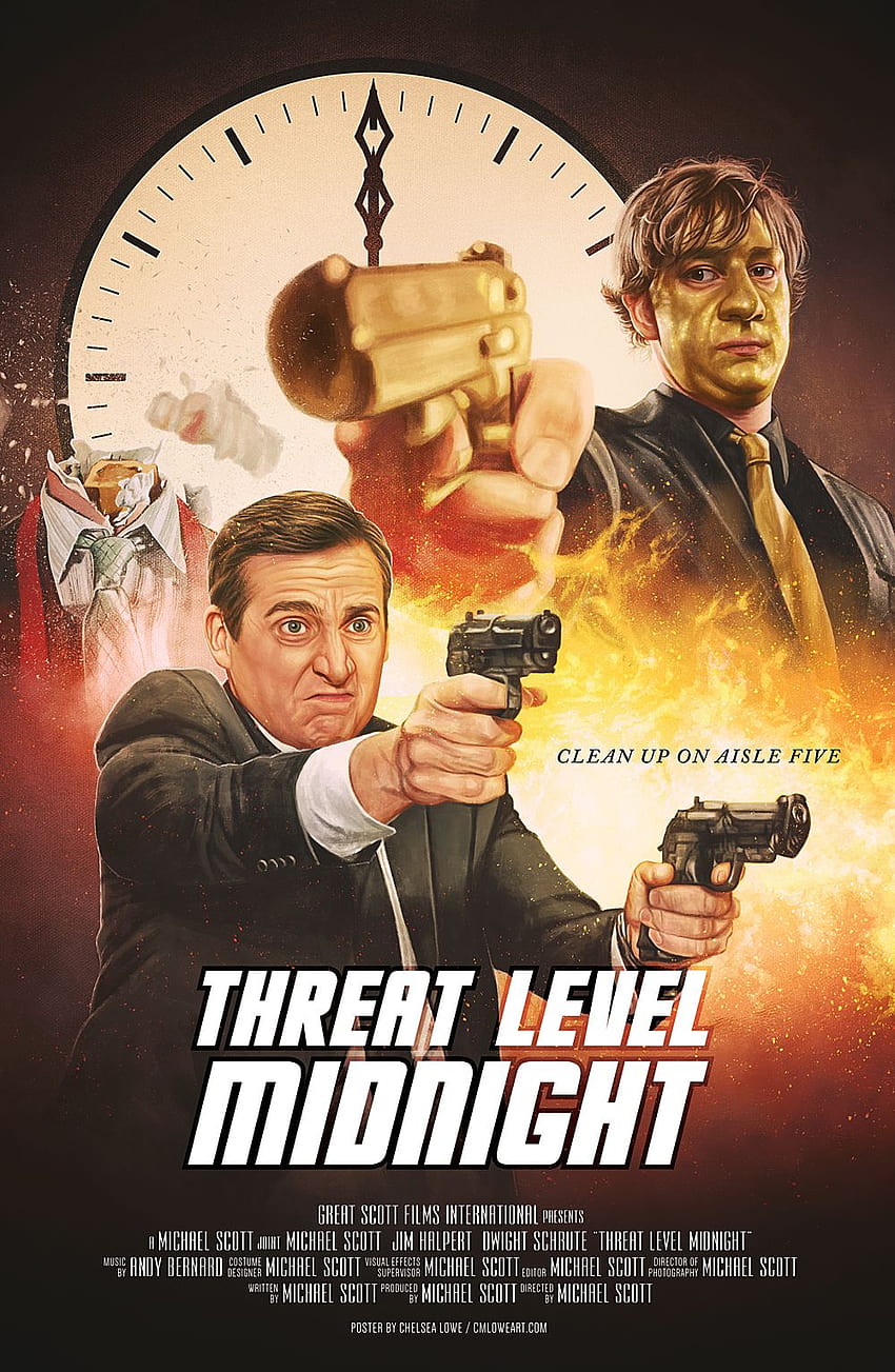 Oryginalny plakat Threat Level Midnight: DunderMifflin Tapeta na telefon HD