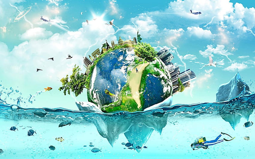 Water Creative Backgrounds, save the planet HD wallpaper
