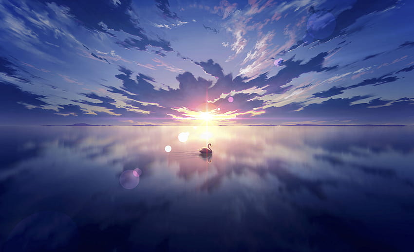 Anime Niebo i woda tła, anime niebo i woda Tapeta HD