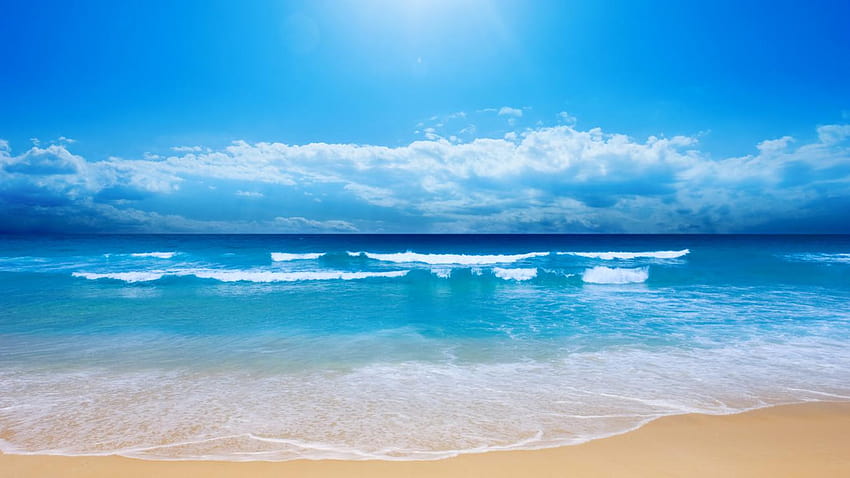 Download wallpaper 1366x768 tropical beach sea calm sunny day holiday  tablet laptop 1366x768 hd background 7041