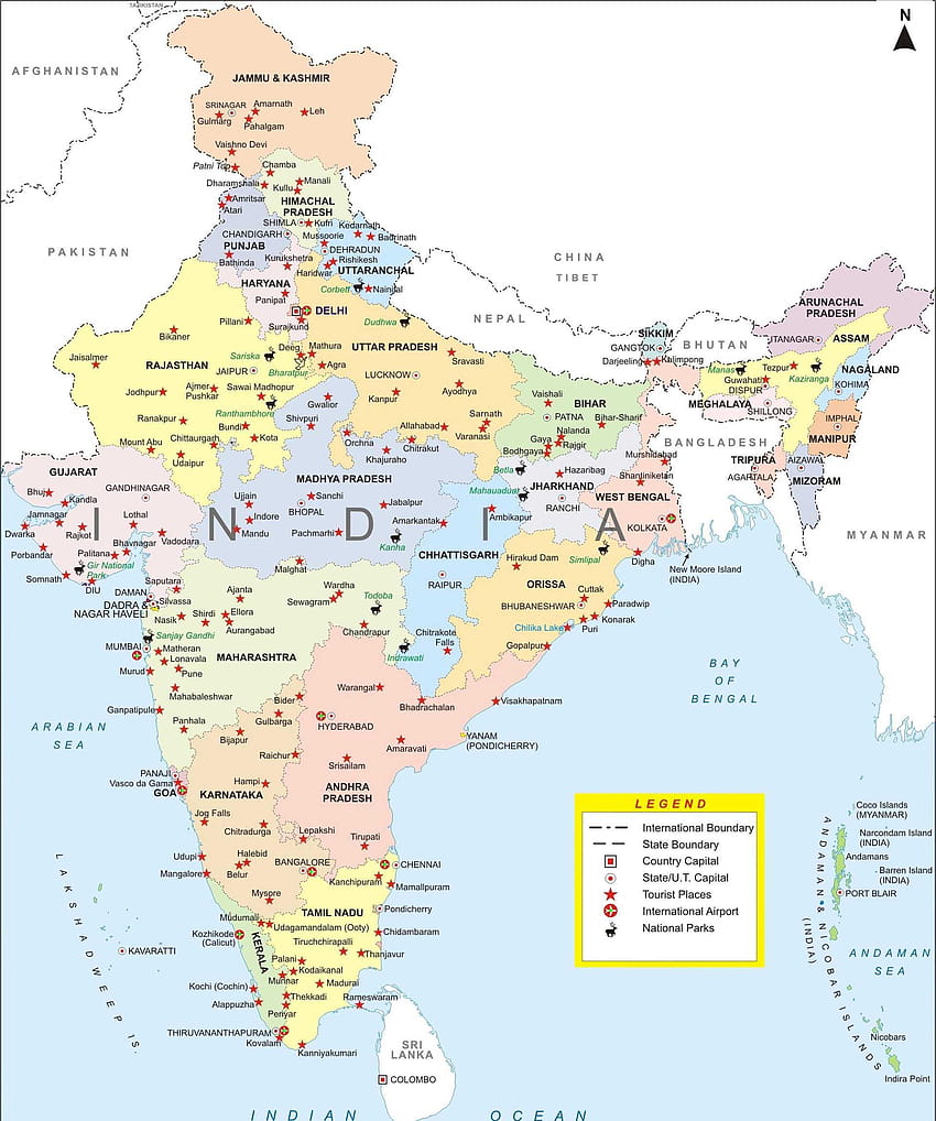 インドの地図 HD電話の壁紙