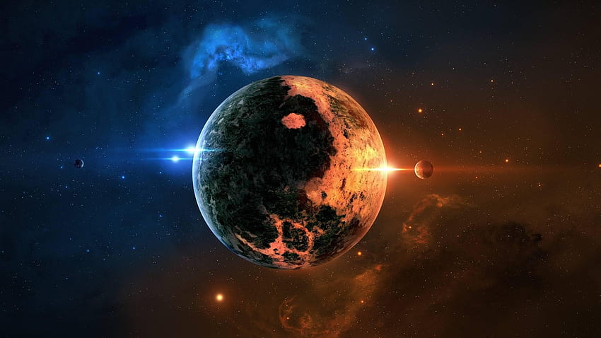2820288 arte espacial planeta espacio yin y yang y, naturaleza yin yang fondo de pantalla