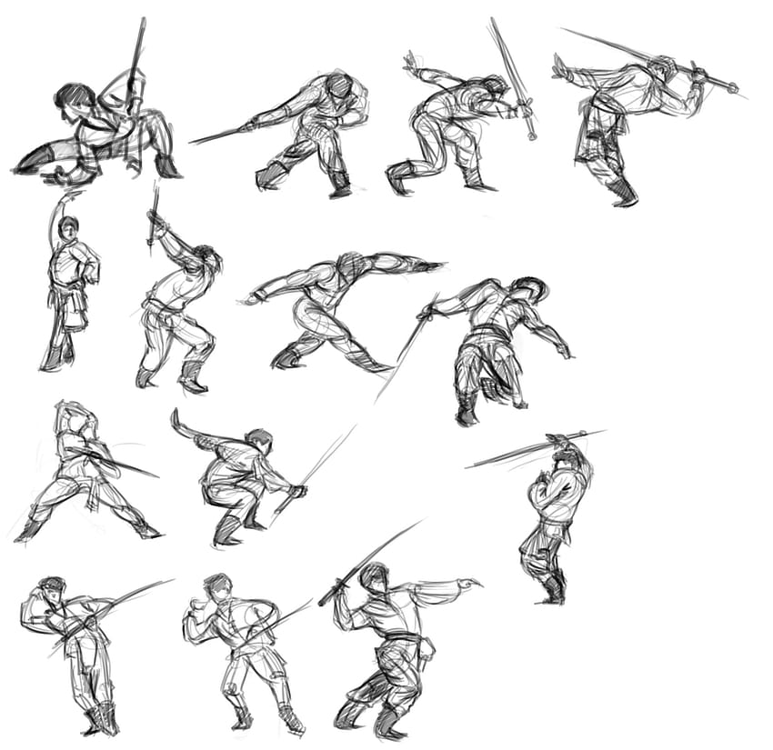 Anime Reference Poses for Artists - 50 Anime Fighting Poses Pack 1: An  artistic reference guide to