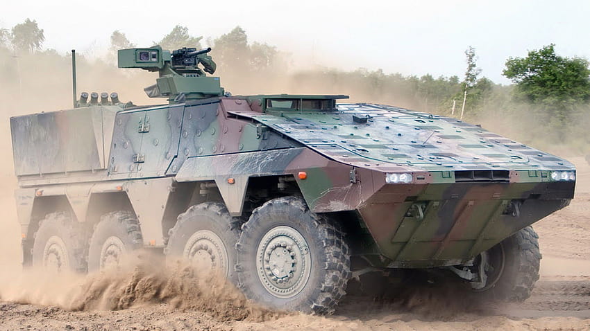 AFV, gepanzertes Kampffahrzeug, GTK, Boxer, HK GMG, IFV, Bundeswehr, Staub, Militär, Kampffahrzeuge HD-Hintergrundbild