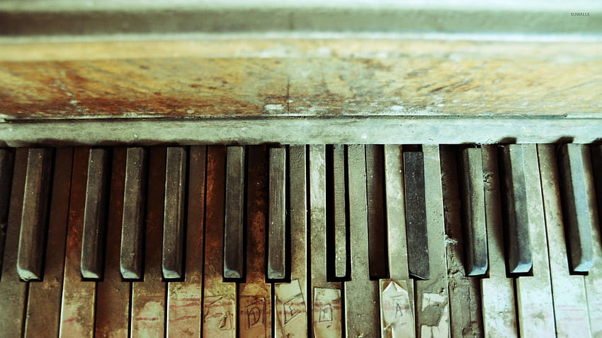 Old piano keys, piano keyboard HD wallpaper