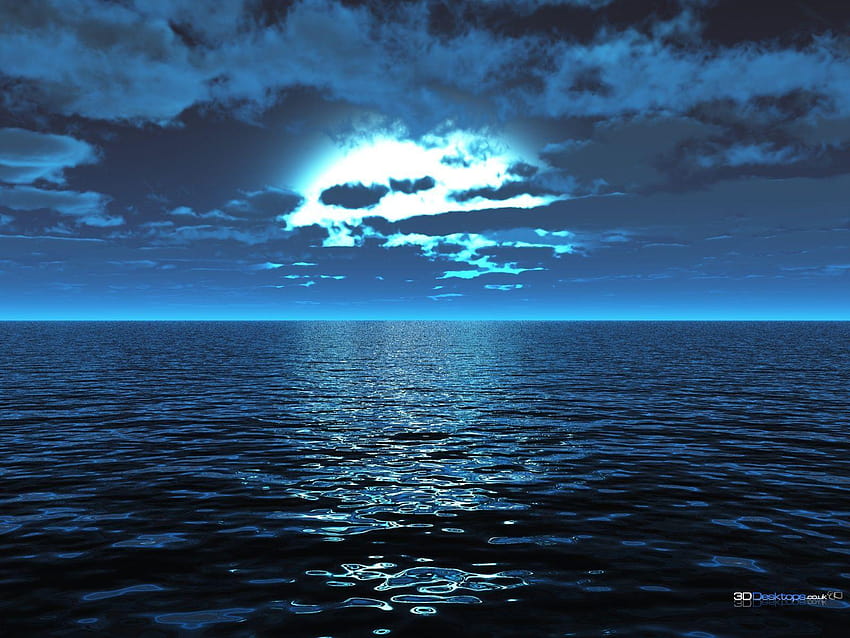 3D น้ำทะเลสีฟ้าเข้ม วอลล์เปเปอร์ HD