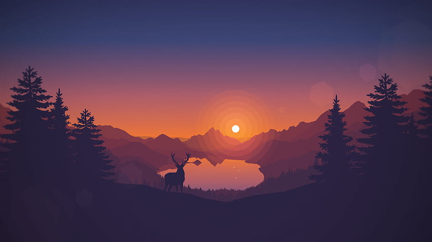 Vector Deer And Trees • For You, forest drawing HD wallpaper