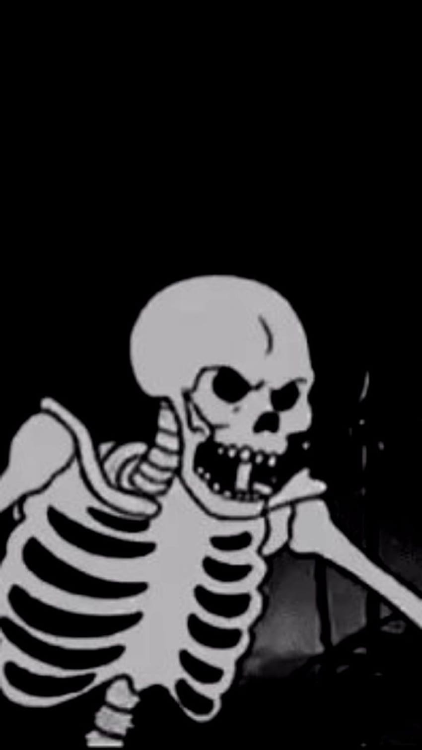 skeleton aesthetic, sad skeleton HD phone wallpaper