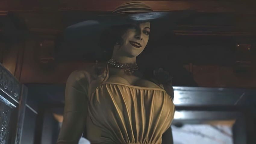 Dyrektor artystyczny CAPCOM opowiada o inspiracjach dla Lady Dimitrescu, mówi, że jej inspiracje to tylko sekcja Resident Evil Village Tapeta HD