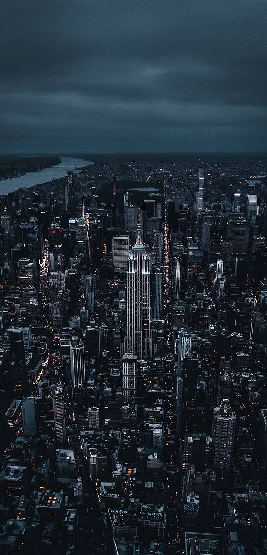 New York gökdelen, gece, mobil, şehir, binalar, gece mobil HD telefon duvar kağıdı