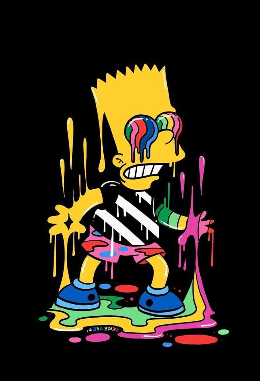 Download Glitching Cool Bart Simpson Background Wallpaper  Wallpaperscom