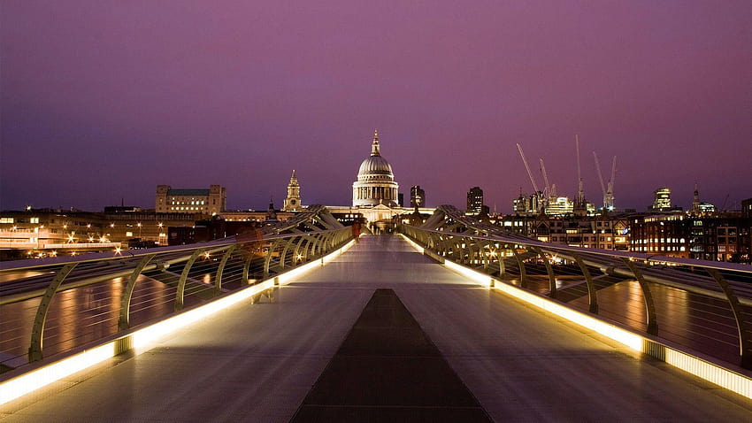 millennium bridge london cityscape HD wallpaper