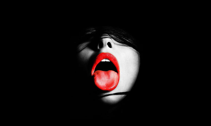 dark red lips HD wallpaper